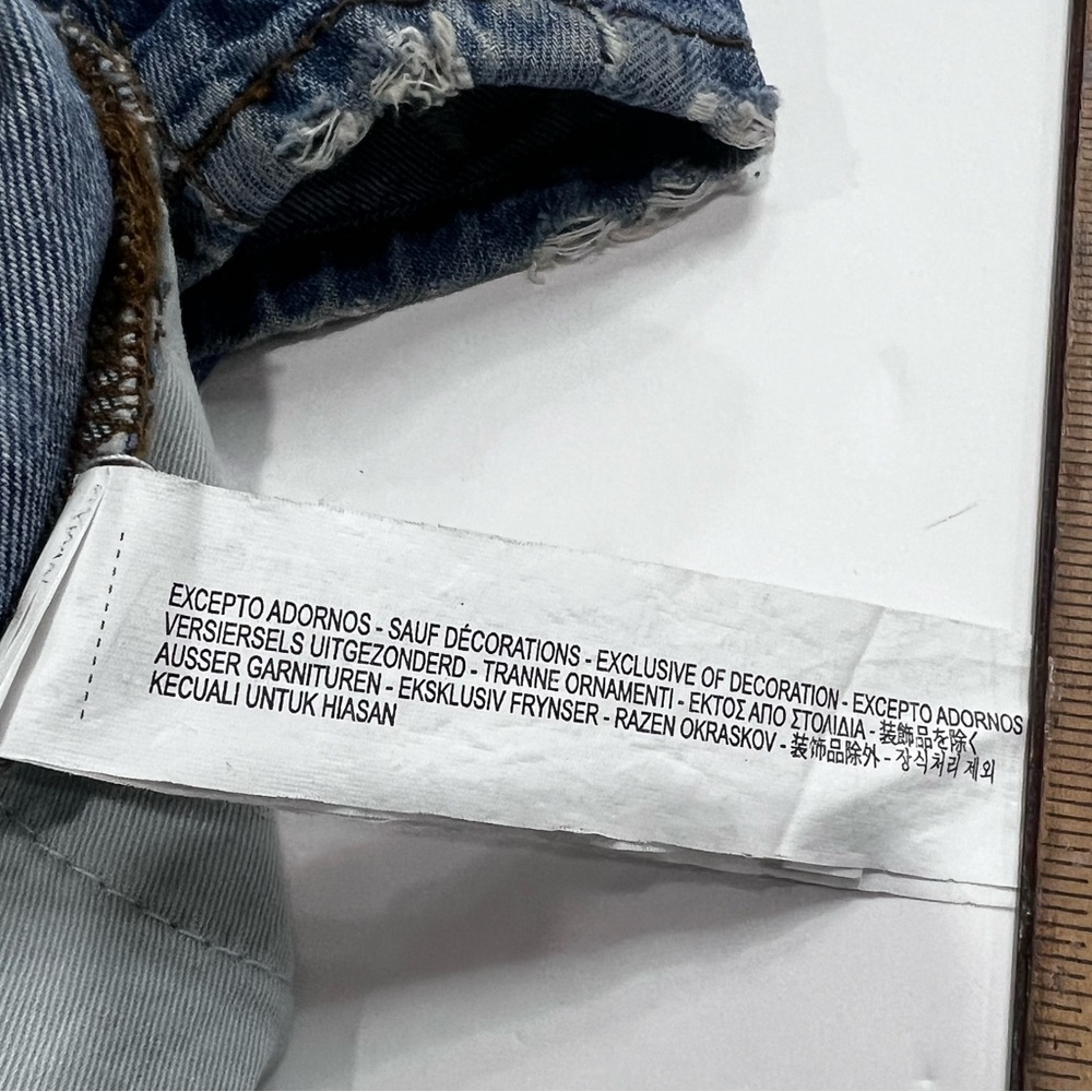 Zara Boys Distressed Patchwork Jeans Size 104 Blue Elastic Waist - Picture 10 of 12